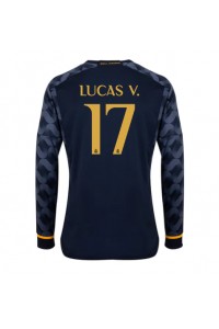 Real Madrid Lucas Vazquez #17 Jalkapallovaatteet Vieraspaita 2023-24 Pitkähihainen